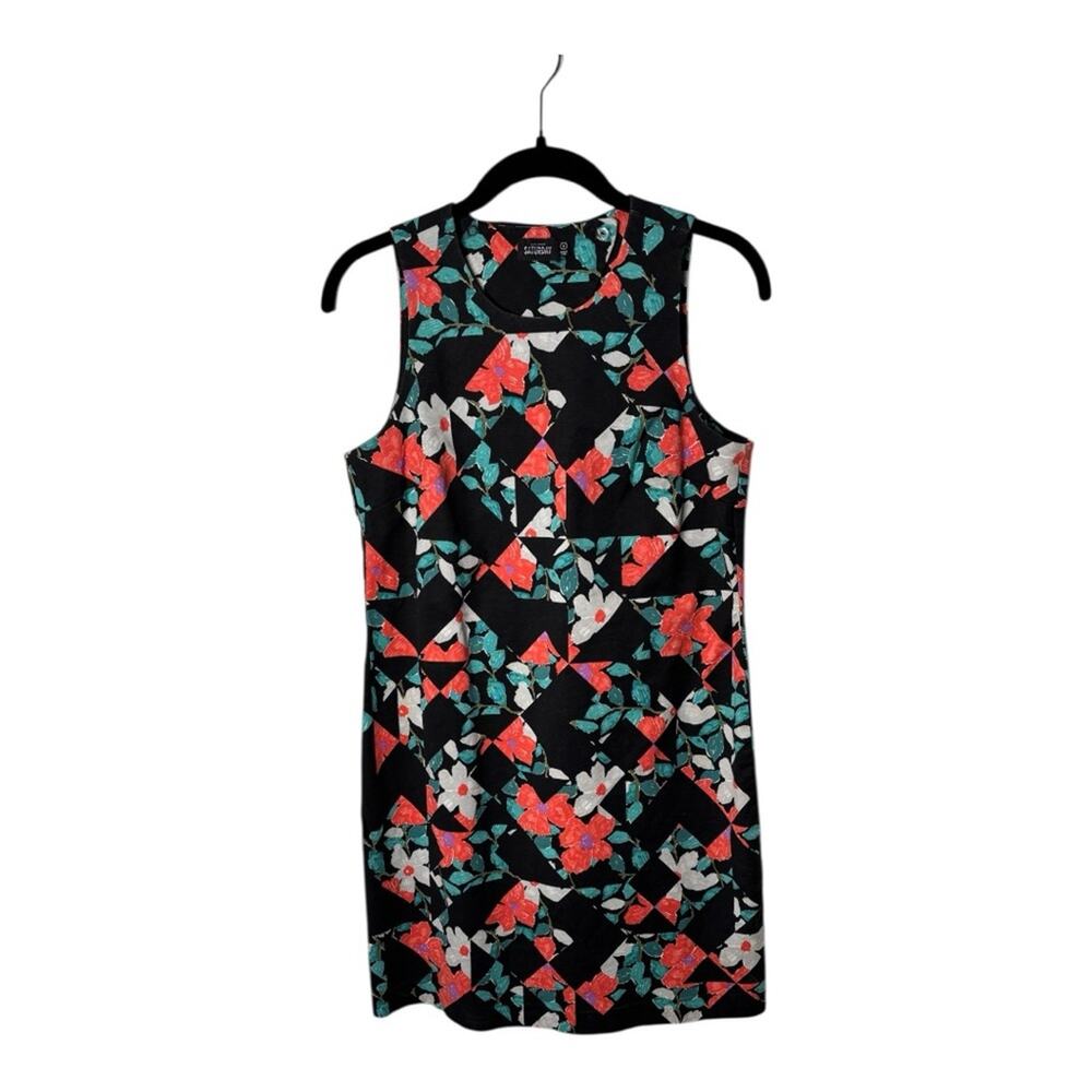 Kate Spade Saturday Black Red Floral Sleeveless Sheath Dress 6
